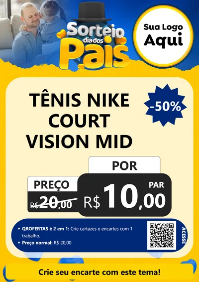 Modelo de Cartaz para Cartaz A4 Vertical com o tema Sorteio Dia Dos Pais para Calçados