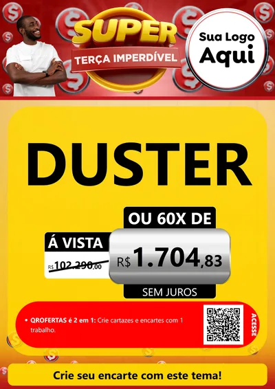 Modelo de Cartaz para Cartaz A4 Vertical com o tema Super Terça Imperdível para Concessionaria de Carros