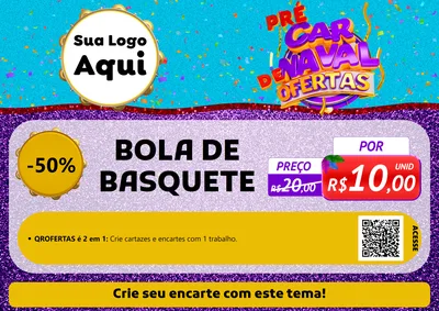 Modelo de Cartaz para Cartaz A4 Horizontal com o tema Pré Carnaval de Ofertas para Artigos Esportivos