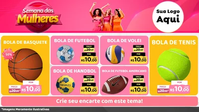 Modelo de TV para TV Horizontal com o tema Semana das Mulheres para Artigos Esportivos