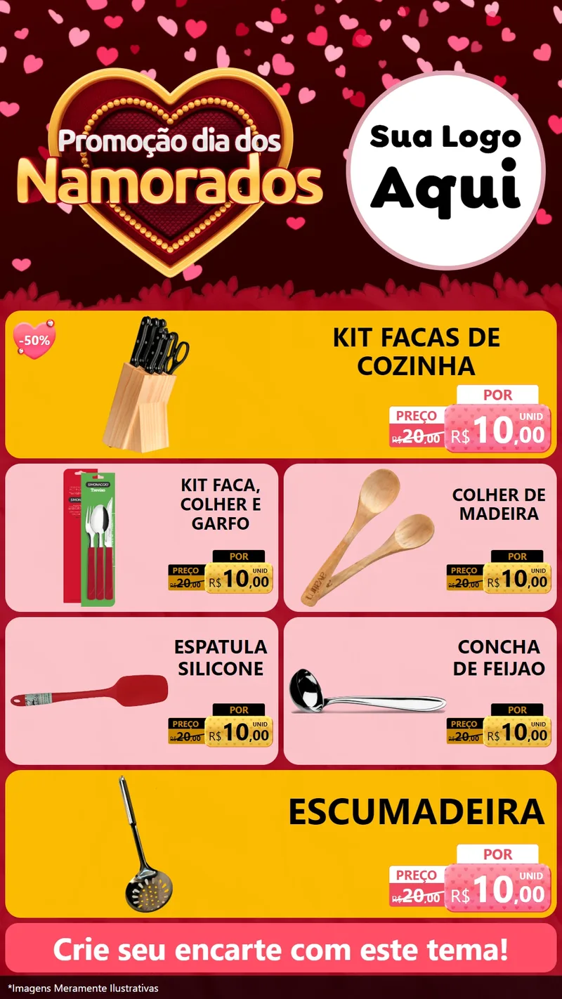 Modelo de TV para TV Vertical com o tema Promoção Dia Dos Namorados para Utilidades Domésticas