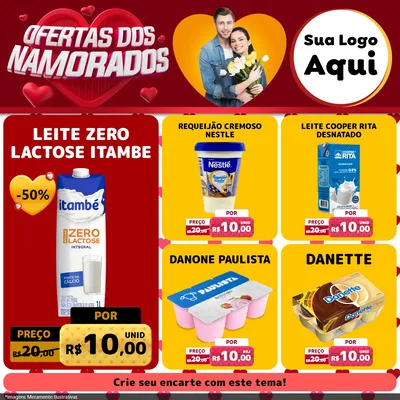 Modelo de Rede Social para Feed Facebook com o tema Ofertas Dos Namorados para Frios e Laticínios