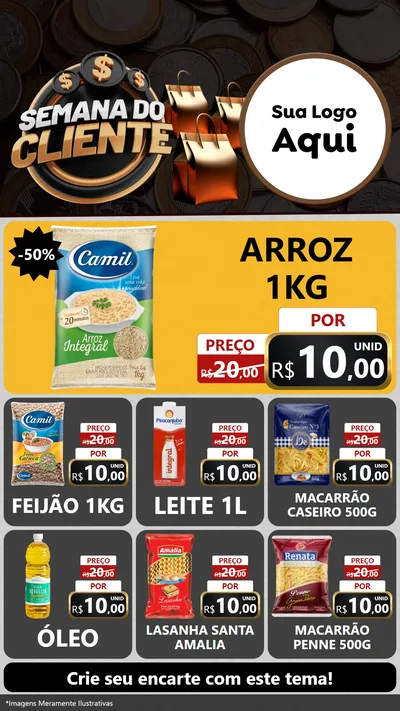 Modelo de Rede Social para Stories com o tema Semana do Cliente para Supermercado