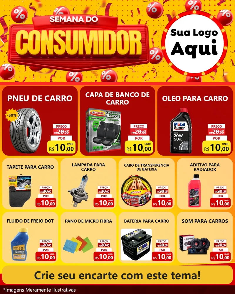 Modelo de Rede Social para Feed Instagram com o tema Semana do Consumidor para Auto peças