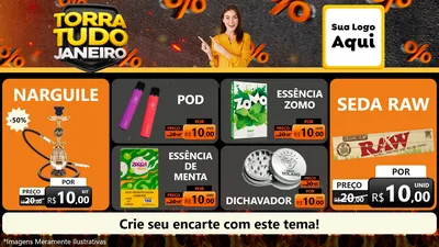 Modelo de TV para TV Horizontal com o tema Torra Tudo Janeiro para Tabacaria