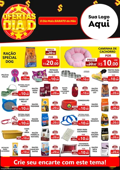 Modelo de Encarte para Encarte A4 Vertical com o tema Dia D para Pet Shop