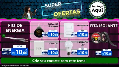 Modelo de TV para TV Horizontal com o tema Super Ofertas para Materiais Elétricos