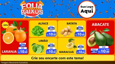 Modelo de TV para TV Horizontal com o tema Folia de Preços Baixos para Hortifrúti