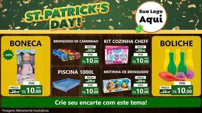 Modelo de TV para TV Horizontal com o tema St Patriks Day para Brinquedos