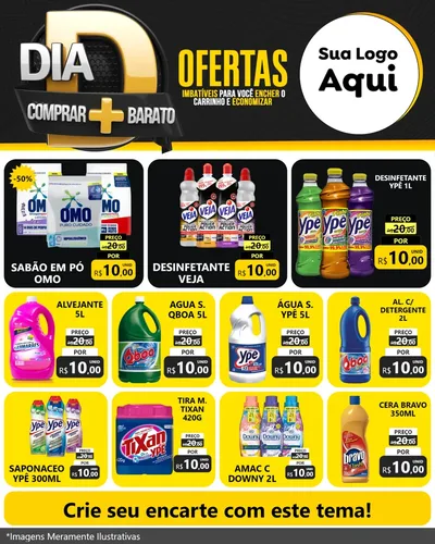 Modelo de Rede Social para Feed Instagram com o tema Dia D Mais Economia para Produtos de Limpeza