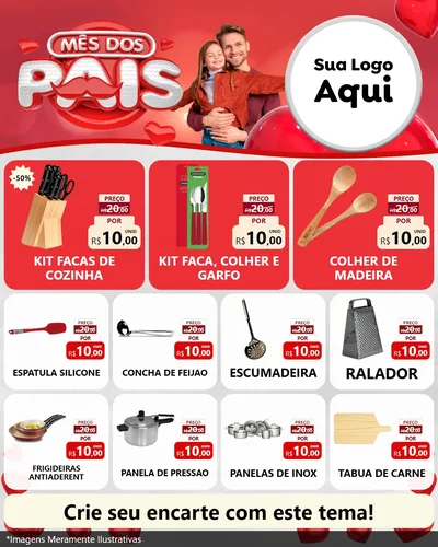 Modelo de Rede Social para Feed Instagram com o tema Mês dos Pais para Utilidades Domésticas