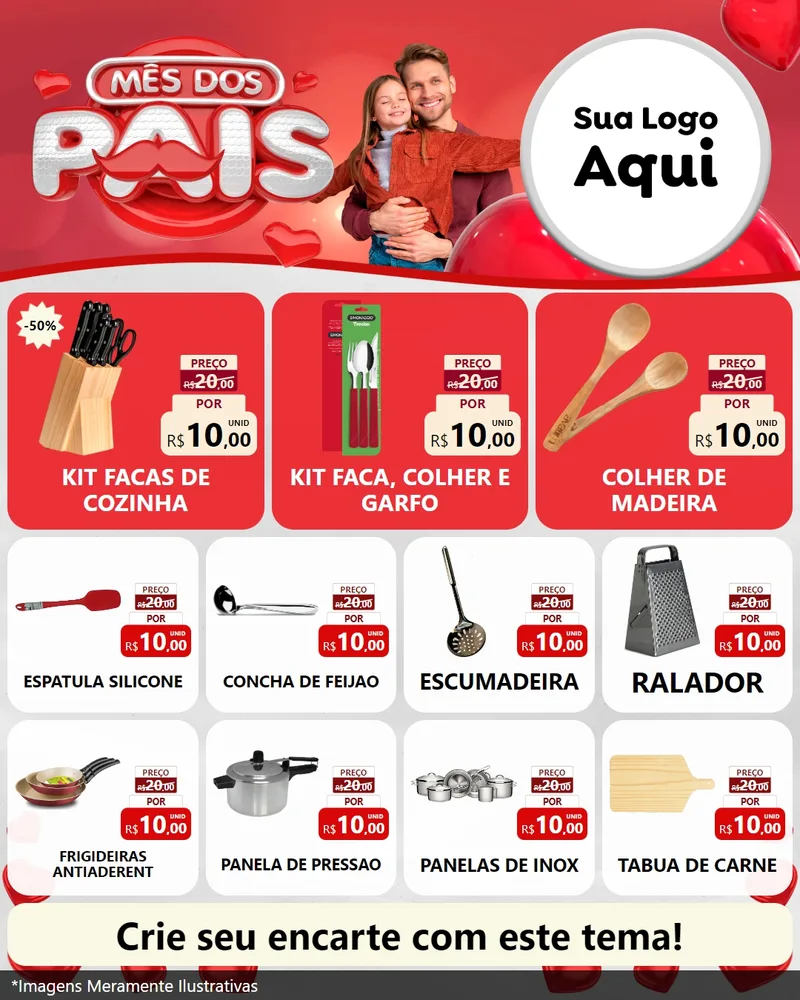 Modelo de Rede Social para Feed Instagram com o tema Mês dos Pais para Utilidades Domésticas