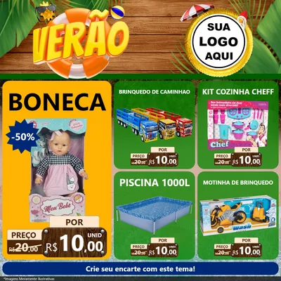 Modelo de Rede Social para Feed Facebook com o tema Verão para Brinquedos
