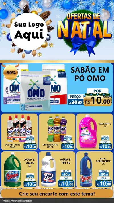 Modelo de Rede Social para Stories com o tema Ofertas de Natal para Produtos de Limpeza