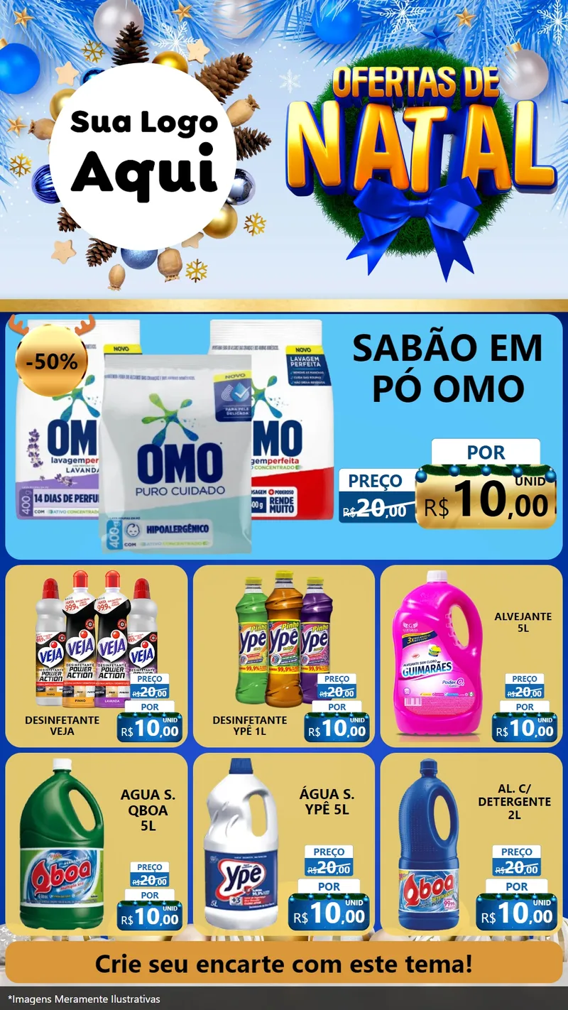 Modelo de Rede Social para Stories com o tema Ofertas de Natal para Produtos de Limpeza