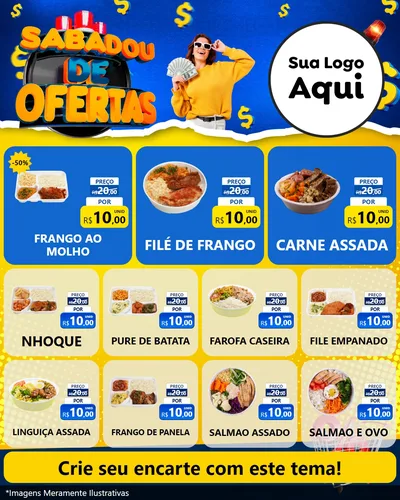 Modelo de Rede Social para Feed Instagram com o tema Sabadou de Ofertas para Restaurante