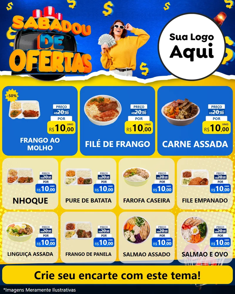 Modelo de Rede Social para Feed Instagram com o tema Sabadou de Ofertas para Restaurante