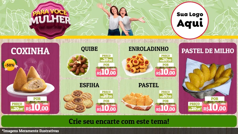 Modelo de TV para TV Horizontal com o tema Para Você Mulher para Salgadaria
