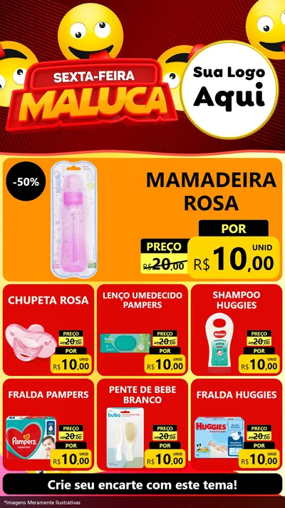 Modelo de Rede Social para Stories com o tema Sexta-feira Maluca para Bebês