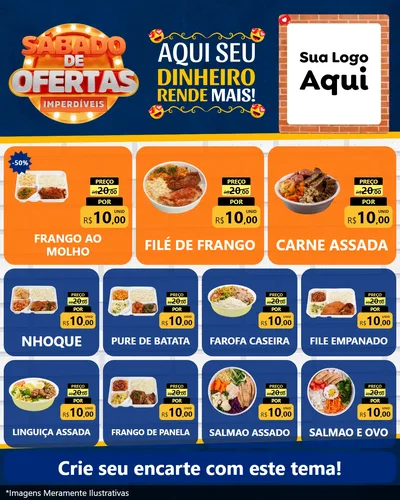 Modelo de Rede Social para Feed Instagram com o tema Sábado de Ofertas Imperdíveis para Restaurante