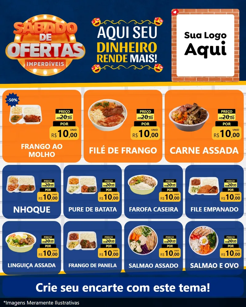Modelo de Rede Social para Feed Instagram com o tema Sábado de Ofertas Imperdíveis para Restaurante
