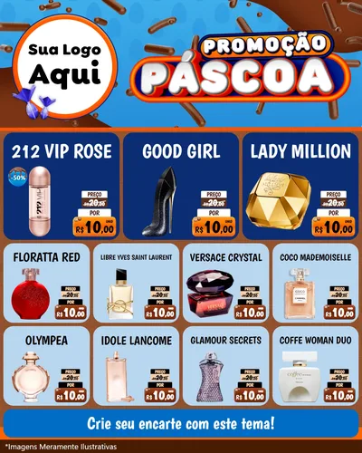 Modelo de Rede Social para Feed Instagram com o tema Promoção Páscoa para Perfumes
