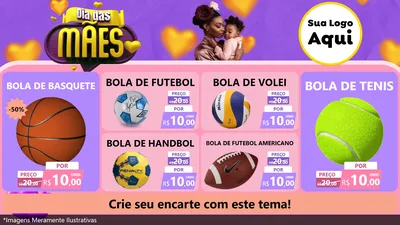 Modelo de TV para TV Horizontal com o tema Dia das Mães para Artigos Esportivos