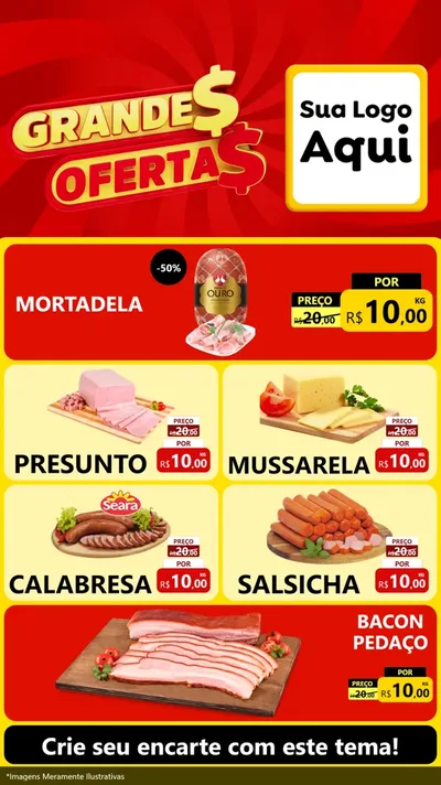 Modelo de TV para TV Vertical com o tema Grandes Ofertas para Frios e Laticínios