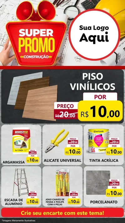 Modelo de Rede Social para Stories com o tema Super Promoção Construção para Material para Construção