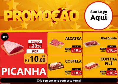 Modelo de Encarte para Encarte A4 Horizontal com o tema Promoção para Açougue