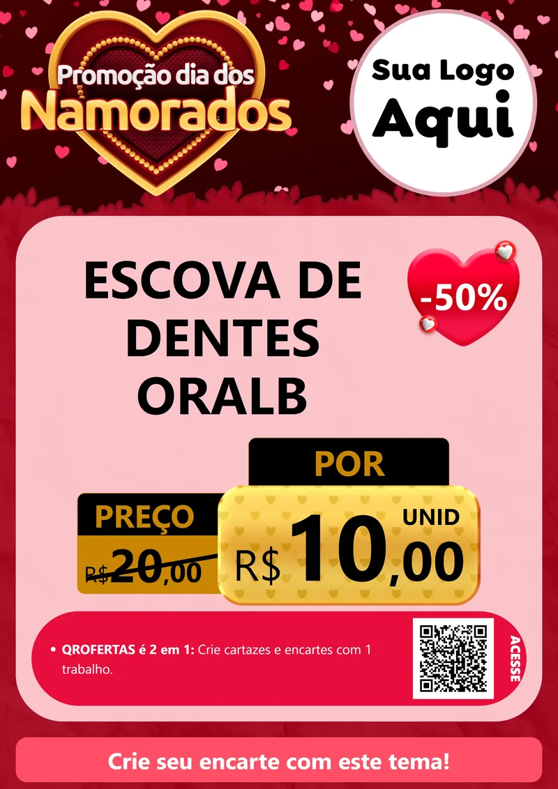Modelo de Cartaz para Cartaz A4 Vertical com o tema Promoção Dia Dos Namorados para Higiene Pessoal