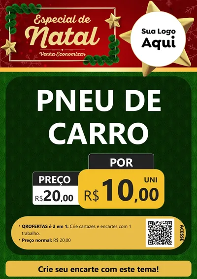 Modelo de Cartaz para Cartaz A4 Vertical com o tema Especial de Natal para Auto peças