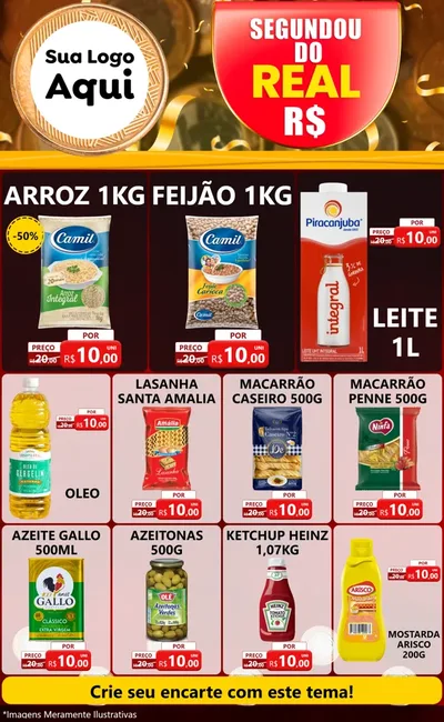 Modelo de Encarte para Encarte Grande com o tema Segundou do Real para Supermercado