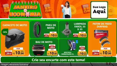 Modelo de TV para TV Horizontal com o tema Janeiro da Economia para Moto peças
