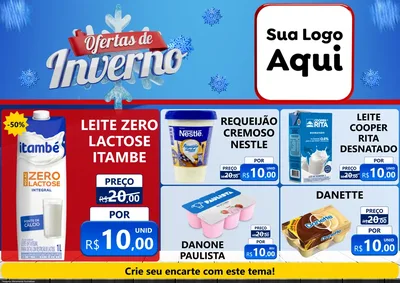 Modelo de Encarte para Encarte A4 Horizontal com o tema Ofertas de Inverno para Frios e Laticínios