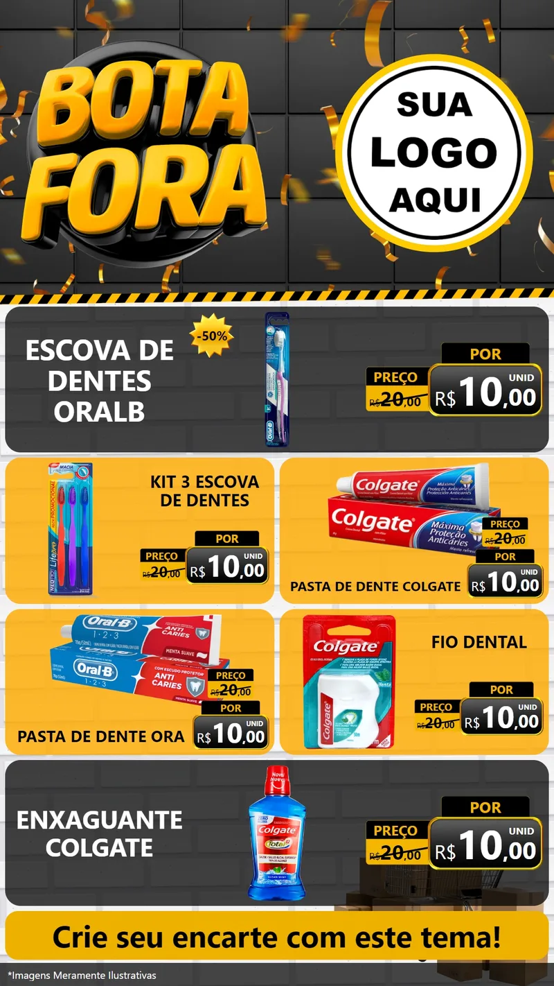 Modelo de TV para TV Vertical com o tema Bota Fora para Higiene Pessoal