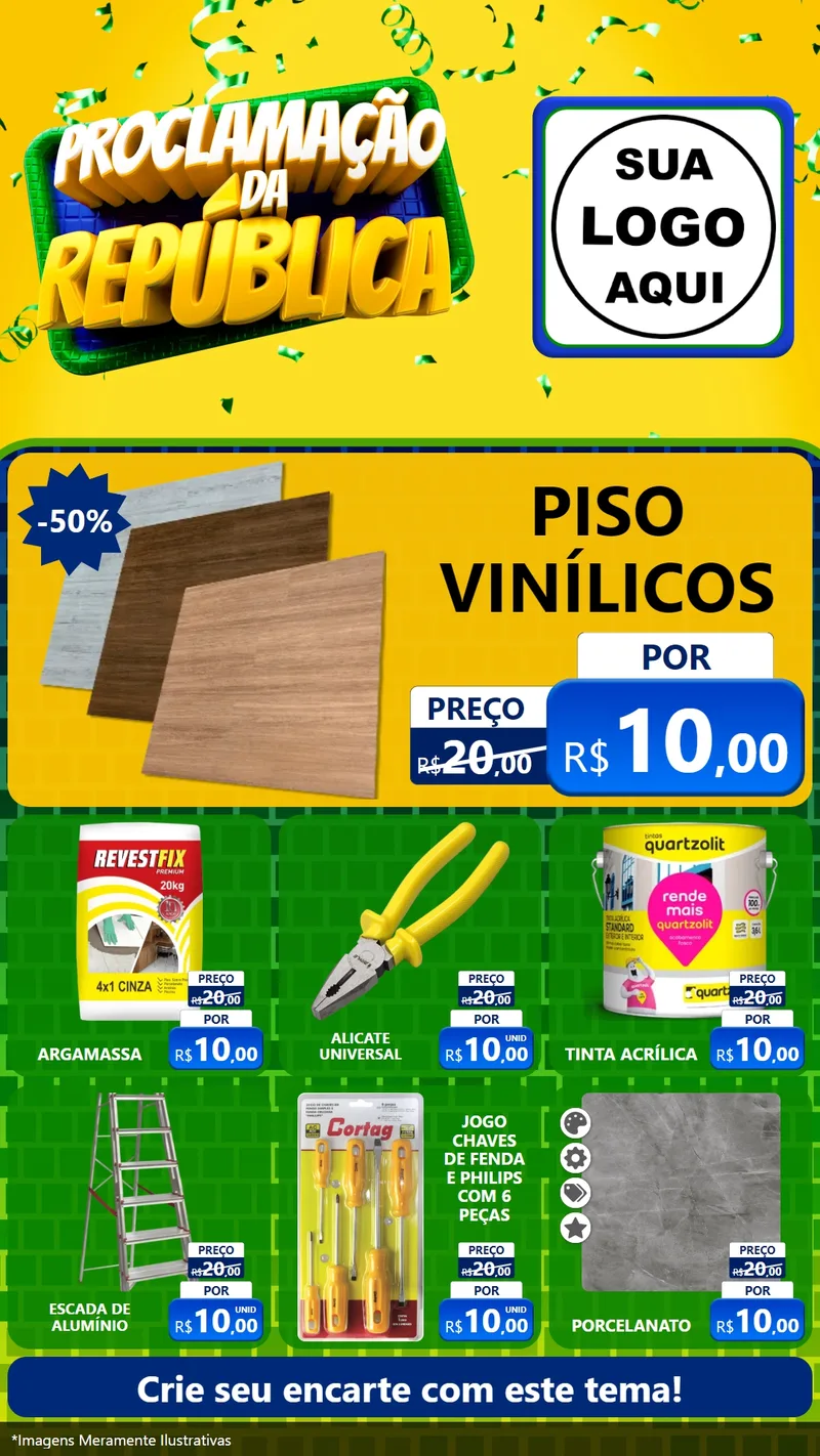 Modelo de Rede Social para Stories com o tema Proclamação da República para Material para Construção