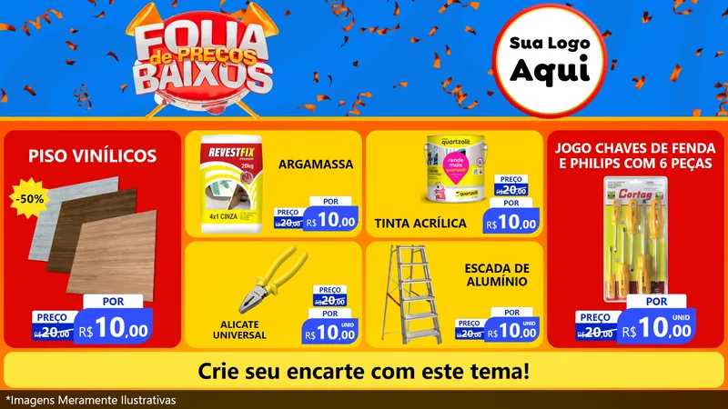 Modelo de TV para TV Horizontal com o tema Folia de Preços Baixos para Material para Construção