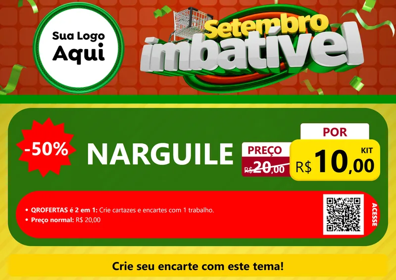 Modelo de Cartaz para Cartaz A4 Horizontal com o tema Setembro Imbatível para Tabacaria