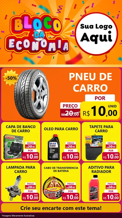 Modelo de Rede Social para Stories com o tema Bloco da Economia para Auto peças