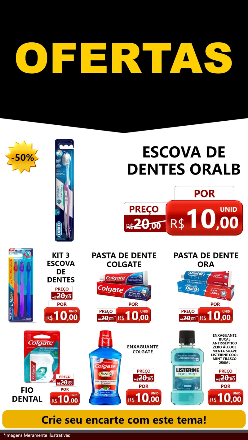 Modelo de Rede Social para Stories com o tema Ofertas Preto e Vermelho Cartaz para Higiene Pessoal