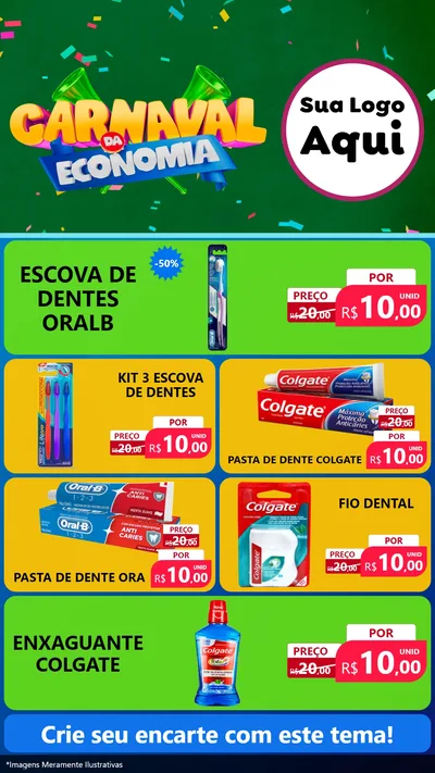 Modelo de TV para TV Vertical com o tema Carnaval da Economia para Higiene Pessoal