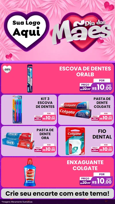 Modelo de TV para TV Vertical com o tema Dia das Mães para Higiene Pessoal