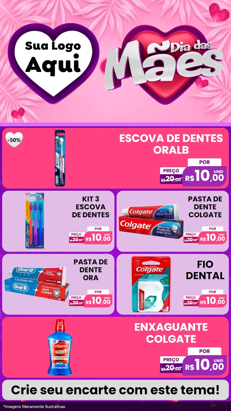 Modelo de TV para TV Vertical com o tema Dia das Mães para Higiene Pessoal