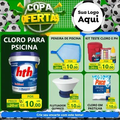 Modelo de Rede Social para Feed Facebook com o tema Copa De Ofertas para Produtos para Piscina