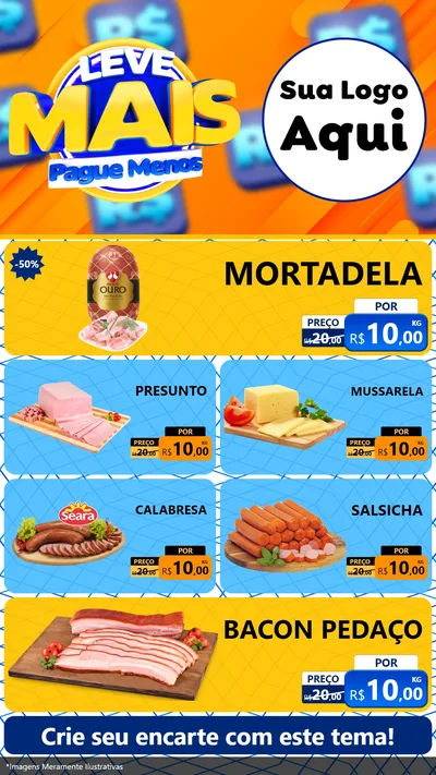 Modelo de TV para TV Vertical com o tema Leve Mais, Pague Menos para Frios e Laticínios