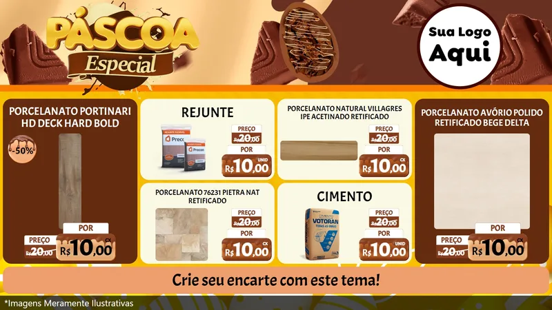 Modelo de TV para TV Horizontal com o tema Páscoa Especial para Pisos e revestimentos
