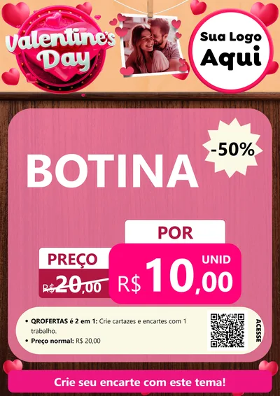 Modelo de Cartaz para Cartaz A4 Vertical com o tema Valentine's Day para Agropecuária