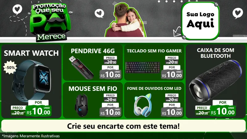 Modelo de TV para TV Horizontal com o tema Promoção Que seu Pai Merece para Informática