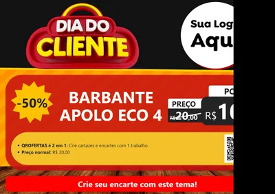 Modelo de Cartaz para Cartaz A4 Horizontal com o tema Dia do Cliente para Armarinho e Aviamentos